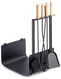 Siena HIE-0591A Kaminbesteck 4-teilig mit Holzscheittr�ger, 288660