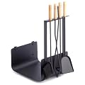 Siena HIE-0591A Kaminbesteck 4-teilig mit Holzscheittr�ger, 288660