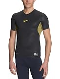 Nike Herren T-Shirt Pro Vapor Vneck IGN Brazil, black/varsity maize, XXL