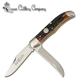 Queen Folding Hunter Honey Stag Folding Knife