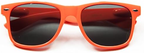 Classic Retro Horn Rimmed Wayfarer Sunglasses Metal Spring Hinge Comfort Fit (Orange)