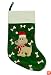 Deluxe Green Embroidered Christmas Stocking