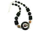 One of a Kind, Designer Jewelry, a Classic Onyx, Semi Precious Stone Choker Necklace