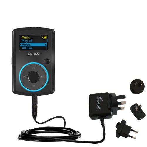 International Wall / AC Charger for the Sandisk Sansa Clip - Gomadic Brand w/ TipExchange Technology