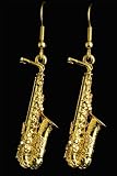 Alto Sax Earrings - Gold