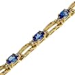 14K Yellow Gold Tanzanite and Diamond Bracelet