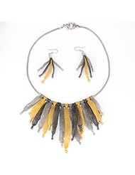 925 Sterling Silver Gold Plated Vermeil Oxidized Necklace Earrings Handmade Jewelry Set