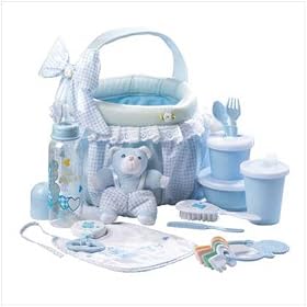 Soft Baby Basket Gift Set in Blue