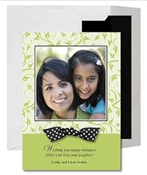 Holiday Photo Cards - 5" x 7" - Photo Green Leaves Greeting Cards Created From Your Favorite Photo - set of 20