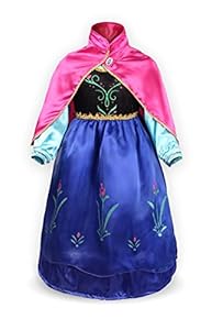 ReliBeauty Girls Princess Anna Fancy Dress Costume (6X, Blue)