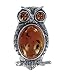 Adorable Owl Baltic Amber Brooches Sterling Silver Pins 25 MM Long and 6 MM Wide