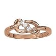 14K Rose Gold Diamond Love Knot Ring