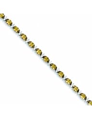 Genuine .925 Sterling Silver Whiskey Quartz & White Topaz Bracelet 11.6 Grams . 100% Satisfaction Guaranteed.