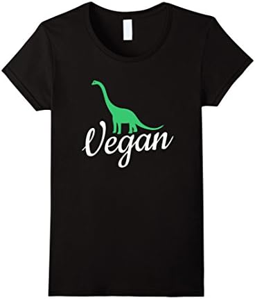 Women's Vegan T-Shirt. Dinosaur Vegan Tee Medium Black