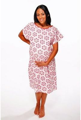 Angelina Gownie S/M - Designer Hospital Delivery Gown By Baby Be Mine Maternity