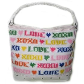 XOXO Folly White Canvas Tote Handbag