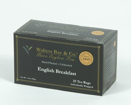 English Breakfast Tea, 100% Pure Ceylon. 25 Enveloped by WALTERS BAY