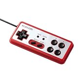 ELECOM i-revo推奨レトロ風USBゲームパッド レッド JC-U2208TRD