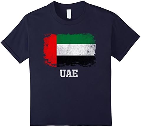 Kids UAE Jersey T-shirt - Emirates Flag Casual Tee Shirt 8 Navy