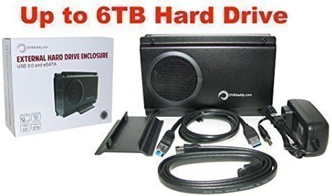 DVRdaddy 3.5 Inch SATA to USB and eSATA External Aluminum Hard Drive Enclosure Supports 1TB, 2TB, 3TB, 4TB, 5TB, and 6TB Hard Drives with Internal 80mm Cooling Fan - Black