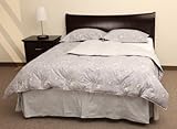 IMAGE OF Rio Home Fashions 233 Thread Count 100-Percent Cotton 4-Piece Queen White Duck Down Comforter Sets, Spring Petals Gray