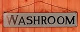 Washroom Rustic Blue Metal Sign
