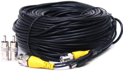 VideoSecu150ft HD Video Power Security Camera Cable Pre-Made All-in-One BNC Extension Wire Cord with BNC RCA Connectors for 720P 960P 960H CCTV Surveillance Camera DVR System CBHD150 B7L