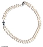 Pearl choker, 'Silver Bow' 0.8