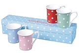Churchill China Cath Kidston Spot Mug, Fine Bone China, 4 Pack, Gift Boxed