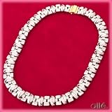 18K White Gold Textured Bars & Braids Link Necklace