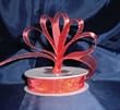Sheer Organza Ribbon Mono Edge - 3/8" - 25 Yards (75 FT) - Red