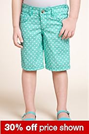 Pure Cotton Heart Print Denim Shorts