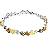 Tri-colored amber tennis bracelet