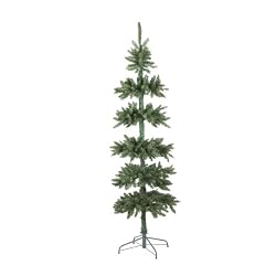 7.5' Green Pencil Tinsel Tiered Artificial Christmas Tree - Unlit