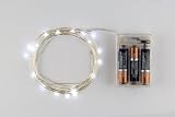 Rtgs Micro LED 20 Cold White Color Lights Battery Operated on 7ft Long Silver Color Ultra Thin String Wire