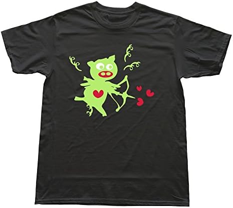 Mens Black Pig Arrow Animation Design Vintage Black T Shirt By RRG2G