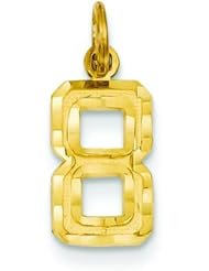 14K Gold Small Number 8 Charm Pendant FindingKing