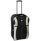 22 Inch Expandable Suitcase (Black/Silver) H55 x W37 x D20 cm excluding handles and wheels