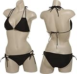 JAMAICAN STYLE Low-Rise String Bikini [J200-B4/J200-T1L], Black