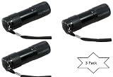 Abco Tech® 3 Pack 9 LED UV 375 nm 3 AAA flashlight