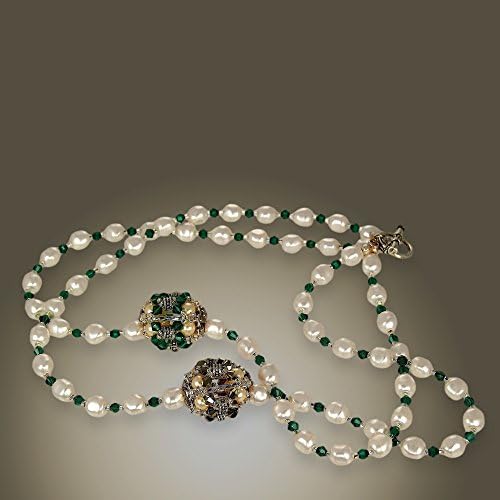 GenericSwarovski Baroque Pearls and Crystal Necklace- Double Strands Pearl Necklace-18 and 20 Inches Pearl Necklace-Multi-strands pearl necklace