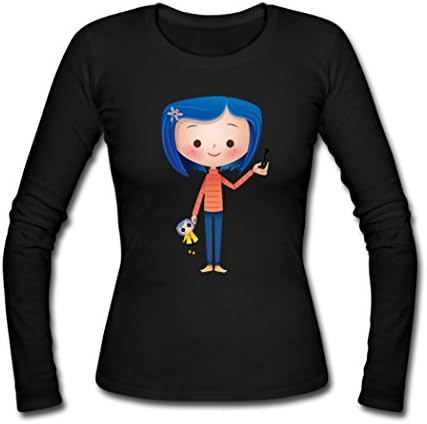Buuban Girls Cartoon Coraline T-shirt Tshirts Black L