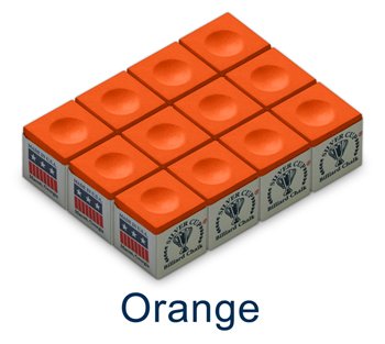 One Dozen Orange Silver Cup Pool Cue Chalk One Dozen Orange Silver Cup Pool Cue Chalk