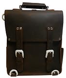 14" Tall Full Leather Backpack Bag Tote L04 (a single shoulder strap) - Very Thick and Sturdy Leather