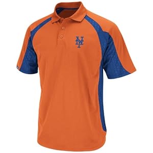 MLB New York Mets Season Pass Polo Shirt, Orange/Royal, Medium