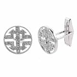 Sterling Silver Simulated Diamond cz Stylish Cuff Links