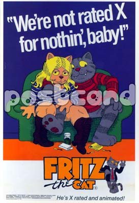Fritz The Cat~ Fritz The Cat Postcard~ Rare Postcard!!~ We re Not Rated X For Nothin , Baby!~ Approx 4 x 6