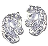 Solid Sterling Silver Horse Head Earring
