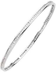14K White Gold Diamond Bangle Bracelet - 2.25 Ct. -- LIFETIME WARRANTY
