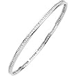 14K White Gold Diamond Bangle Bracelet - 2.25 Ct.